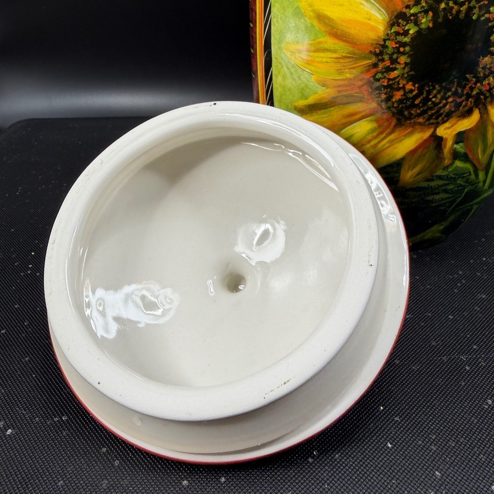 Certified International Sunflower Bee La Fleur Ceramic Canister Jar with Lid VTG - Picture 9 of 14